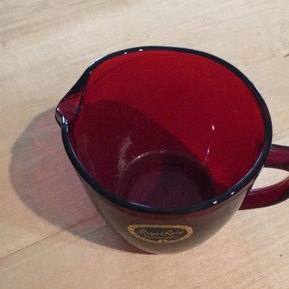 Vintage Anchor Hocking Royal Ruby Red Glass Creamer - Picture 2 of 3